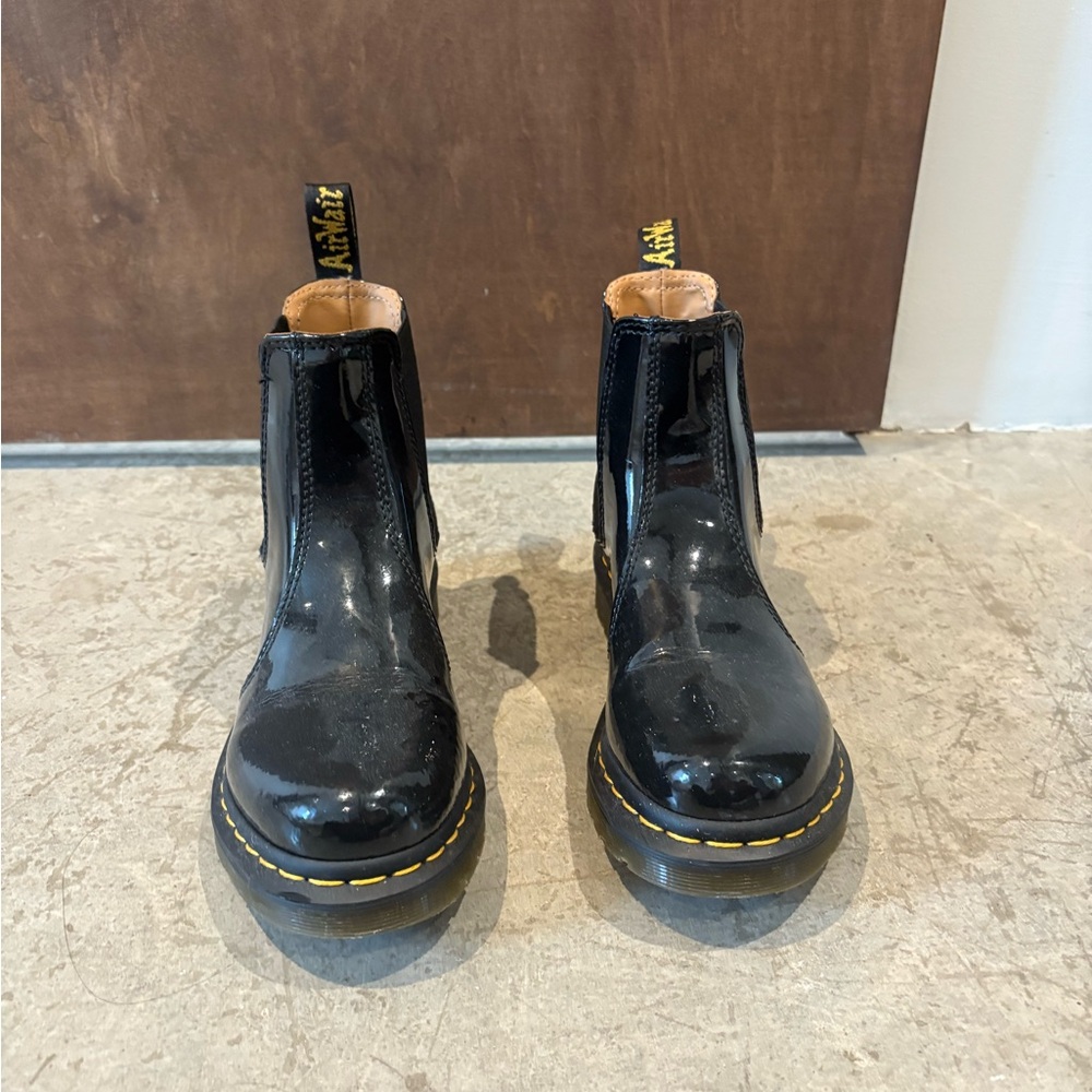 Dr Marten Black Leather Ankle Boots